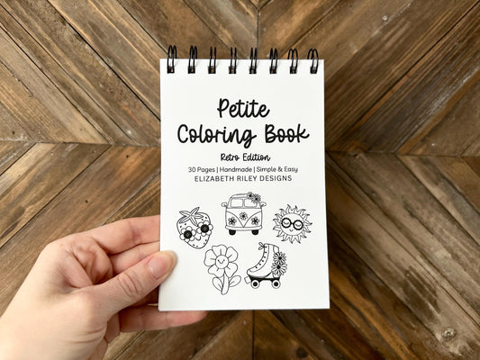 Mini Coloring Book, Retro Coloring Pages, Groovy Party Favor, Travel Size, Unique Teacher Gift
