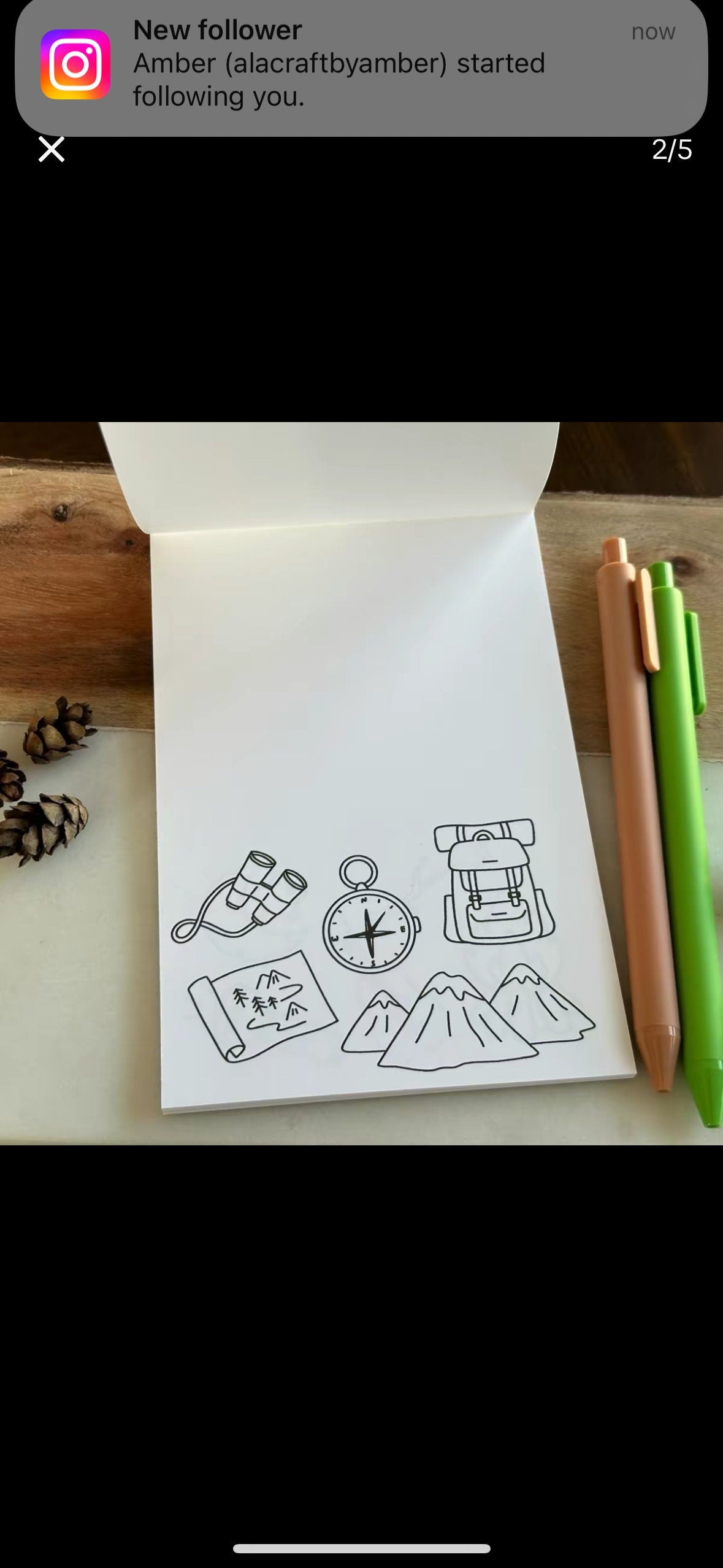 Camping Themed Notepad, Doodle Notes, Adult Coloring Pages, Desk Accessories, ADHD Tool, Nature Lover Gift