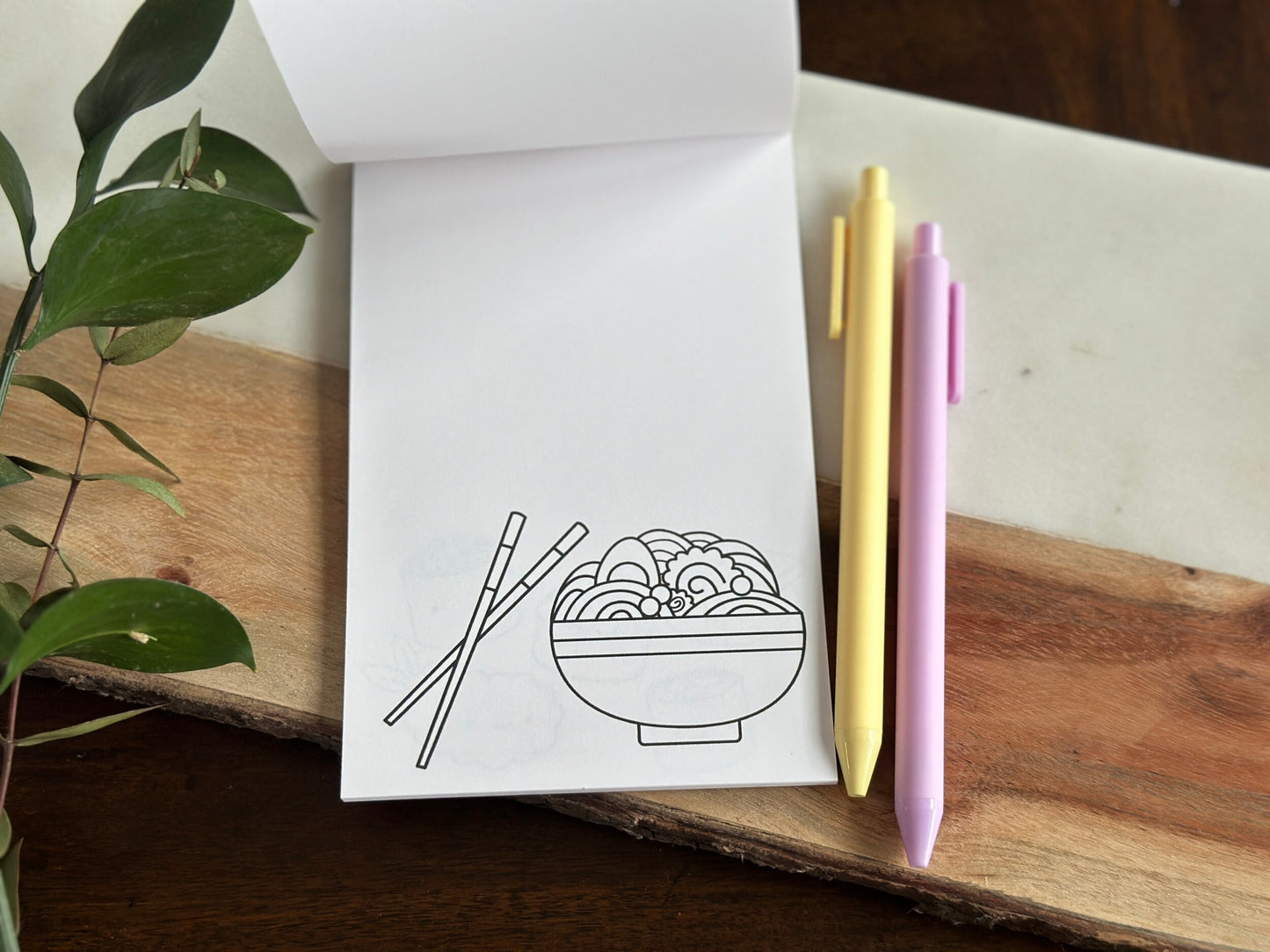 Sushi Lover Notepad, Stress Relief Gift, Adult Coloring Pages, Desk Accessories, ADHD Tool, Kawaii Stationery