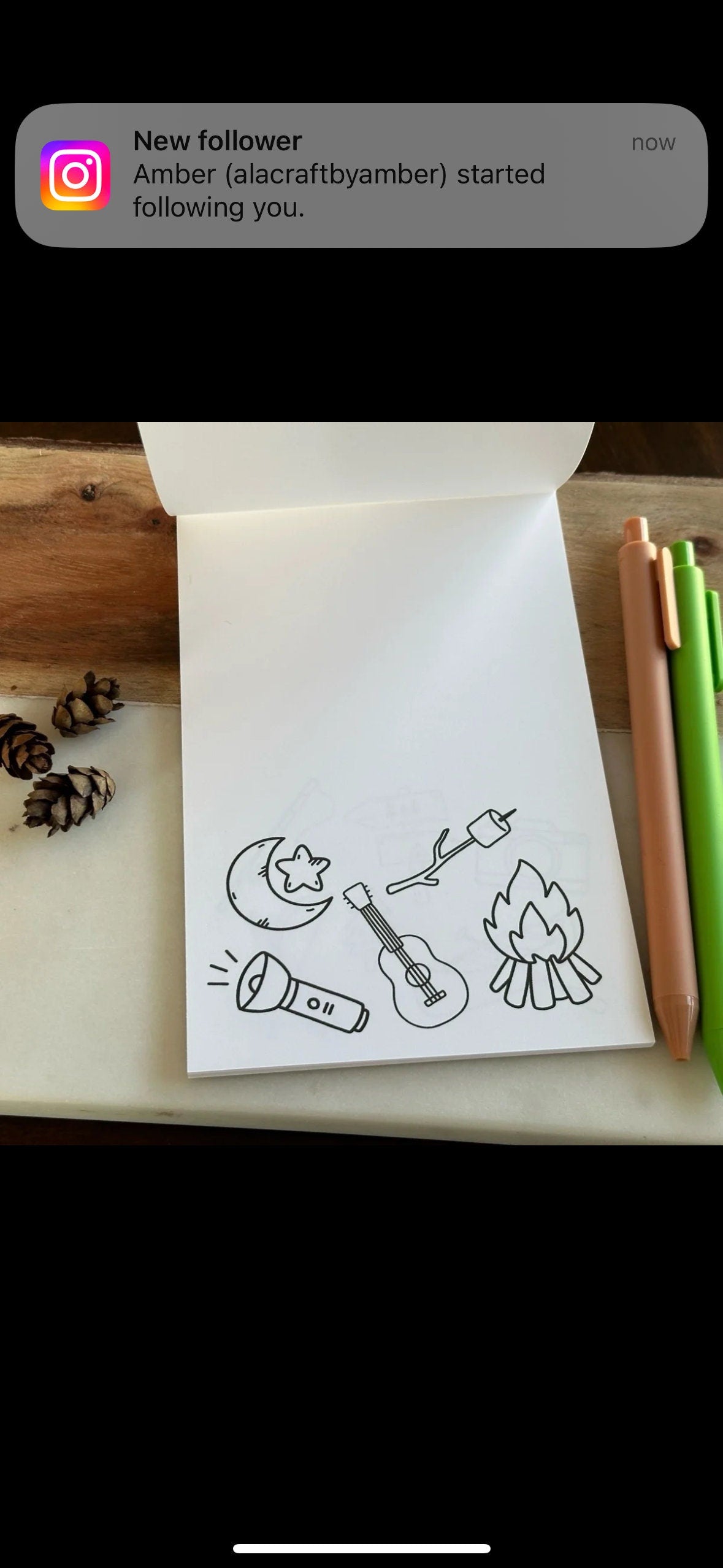 Camping Themed Notepad, Doodle Notes, Adult Coloring Pages, Desk Accessories, ADHD Tool, Nature Lover Gift
