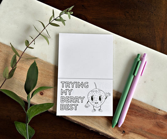 Retro Doodle Notepad, Stress Relief Gift, Adult Coloring Pages, Desk Accessories, ADHD Tool