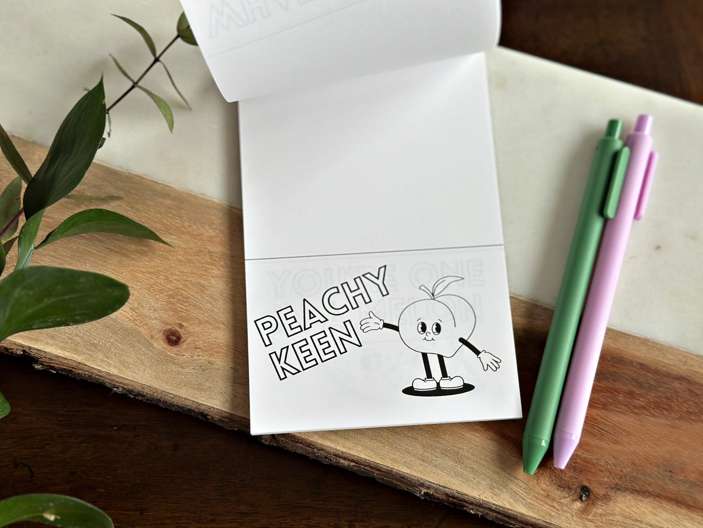 Retro Doodle Notepad, Stress Relief Gift, Adult Coloring Pages, Desk Accessories, ADHD Tool