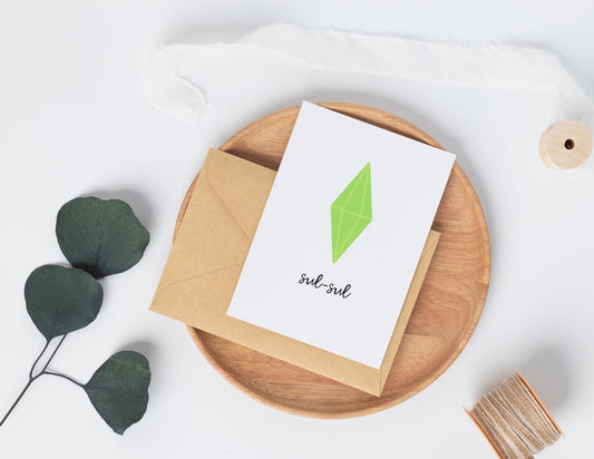 Sims Plumbob Card, Sul-Sul, Gamer Greeting Cards