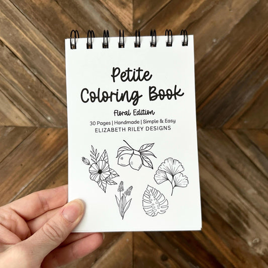 Mini Coloring Book, Floral Coloring Pages, Garden Party Favor, Travel Size, Unique Teacher Gift