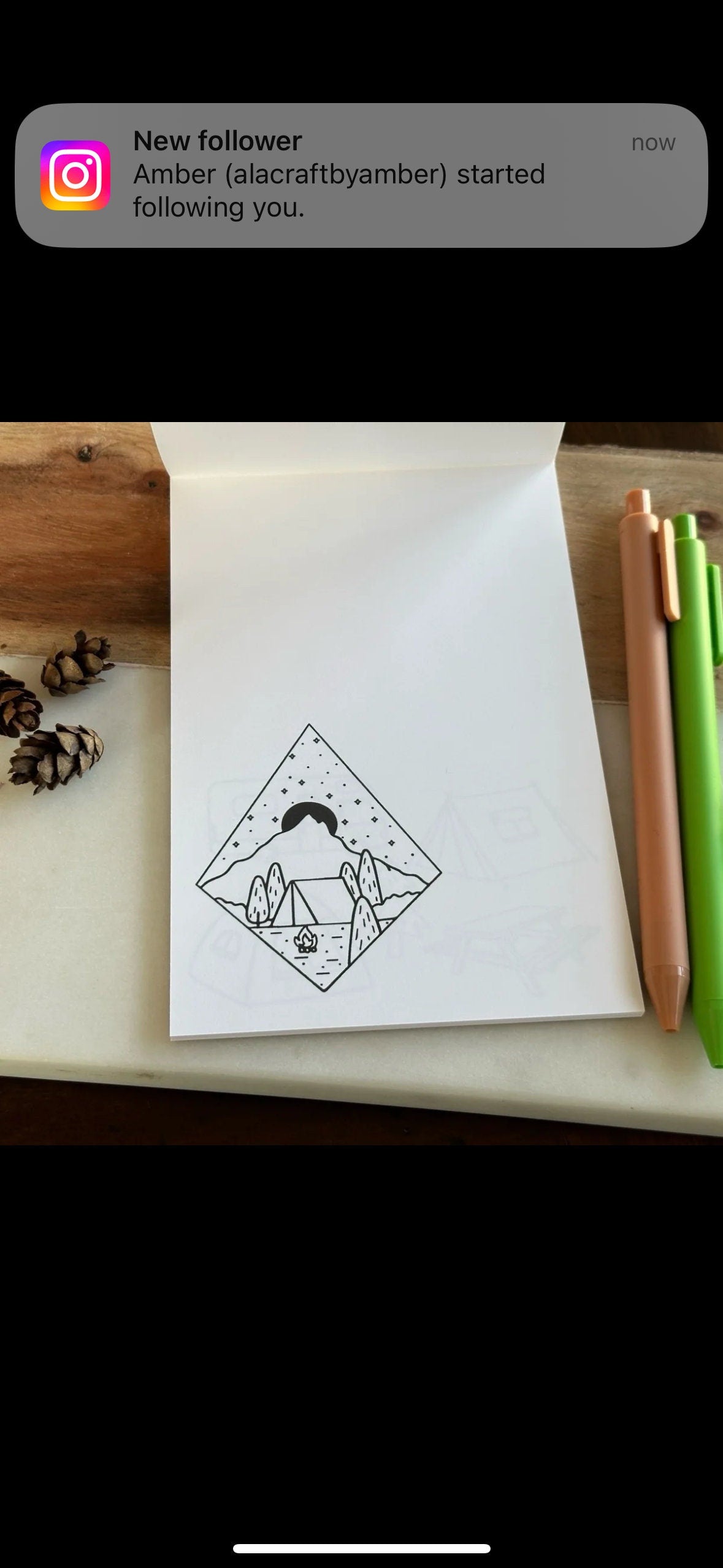Camping Themed Notepad, Doodle Notes, Adult Coloring Pages, Desk Accessories, ADHD Tool, Nature Lover Gift