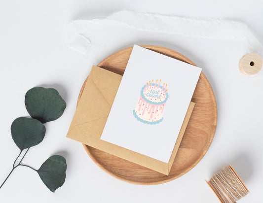 Lost Count Birthday Card, Funny Greeting Cards, Pastel Aesthetic