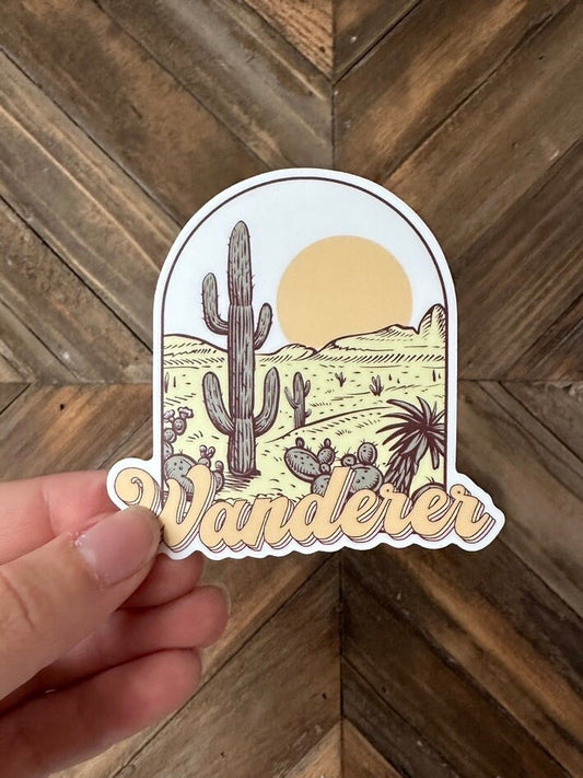 Wanderer Sticker, Western, Hydroflask Sticker, National Park Lover, Laptop, Wanderlust, Not all That Wander are Lost