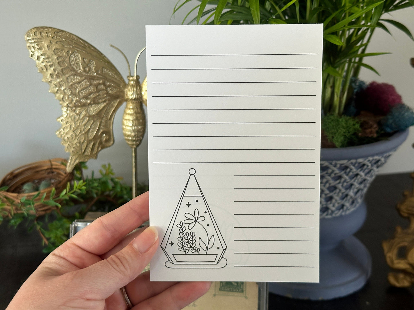 Plant Lover Doodle Notepad, Terrarium, Houseplant Coloring Pages, Intentional Fidgeting