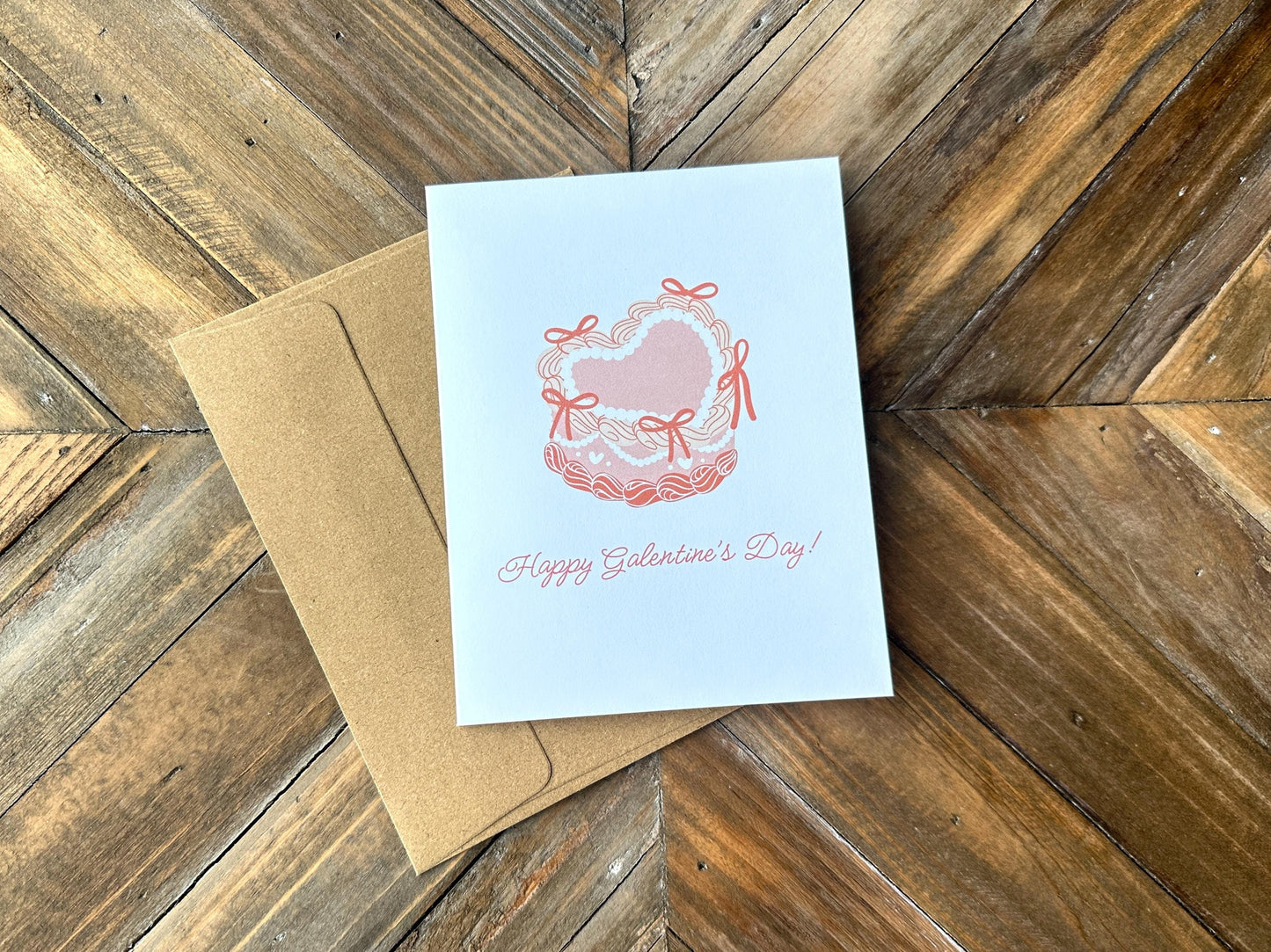 Galentine's Day Card, Pastel Bows Aesthetic, Simple Greeting Cards, Valentine's for Her