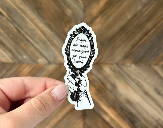 People Pleaser Sticker, Mental Health Awareness, Elder Emo, Set it Off, Goth inspired, Grunge