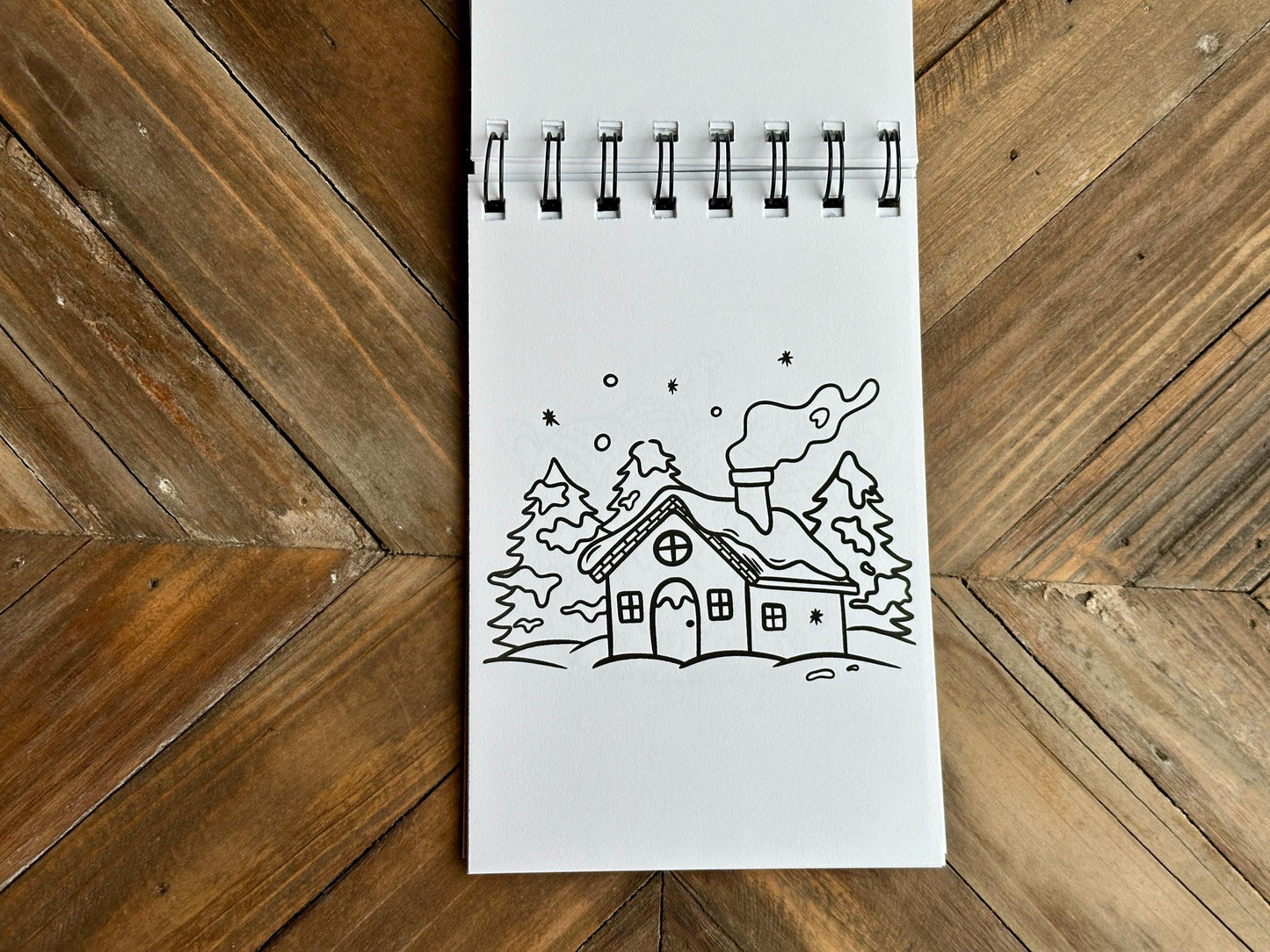 Mini Cozy Winter Coloring Book, Easy Coloring Pages, Travel Sized