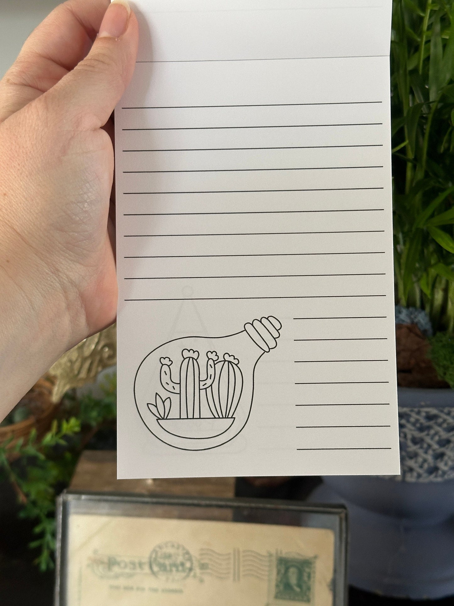 Plant Lover Doodle Notepad, Terrarium, Houseplant Coloring Pages, Intentional Fidgeting
