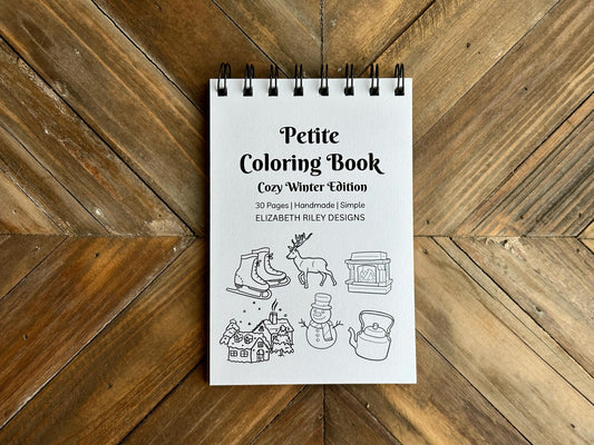 Mini Cozy Winter Coloring Book, Easy Coloring Pages, Travel Sized
