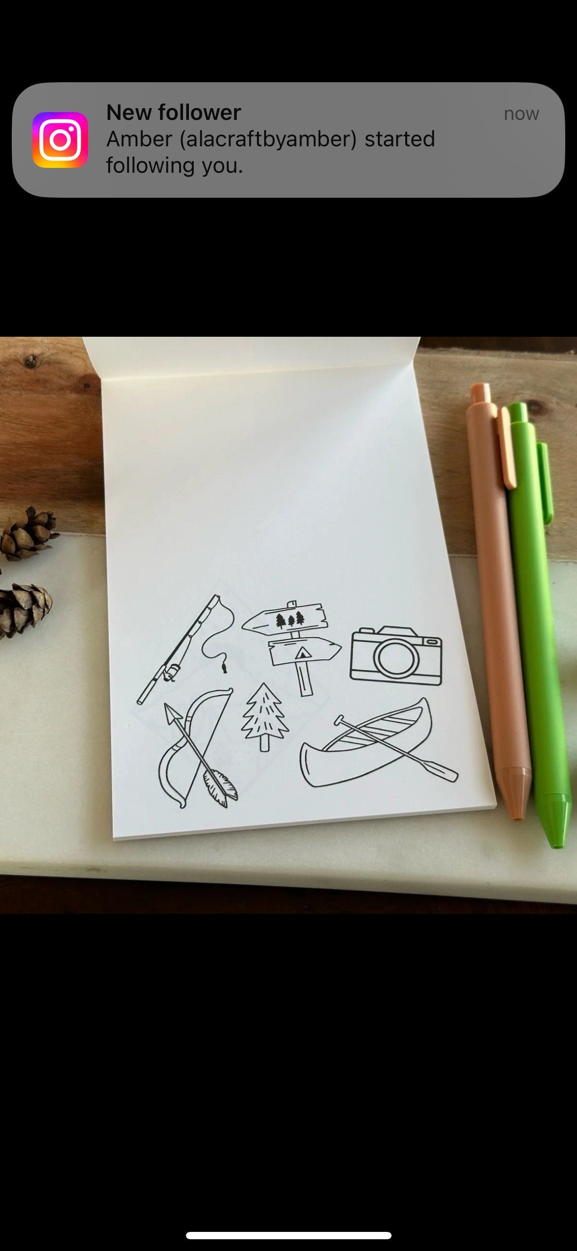 Camping Themed Notepad, Doodle Notes, Adult Coloring Pages, Desk Accessories, ADHD Tool, Nature Lover Gift